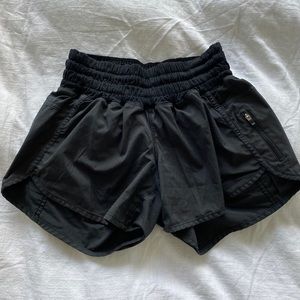 lululemon black track shorts
